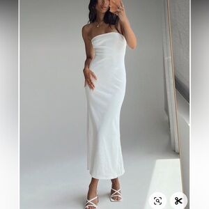 White Strapless Tube Dress